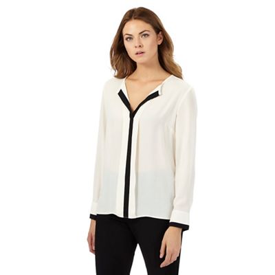 The Collection Ivory contrast placket shirt